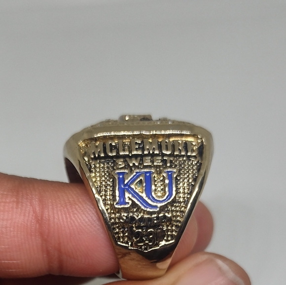 KANSAS JAYHAWKS 2013 BEN MCLEMORE BIG 12 CHAMPIONSHIP MENS SIZE 10.5 RING w/BOX - Picture 4 of 16
